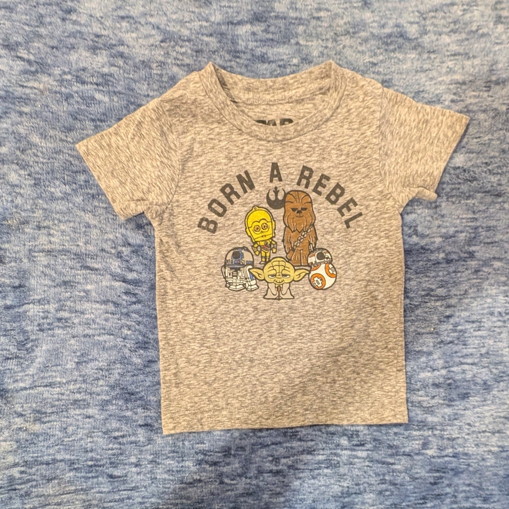 Star Wars 12M Kids T-Shirt - Gray with Characters